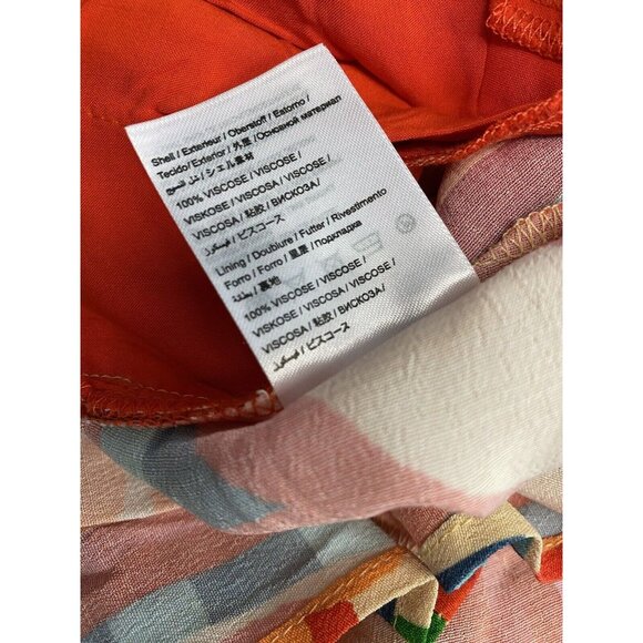 FARM Rio Red and Orange Jumpsuit with Artistic Flair - Picture 6 of 7